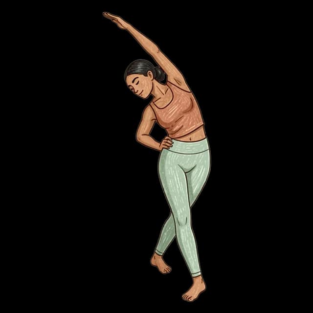 Cross Leg Side Bend illustration