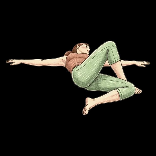 How to do Figure Four Twist: illustration of the pose