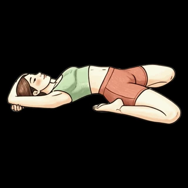 Reclined Kneeling Quad Stretch illustration