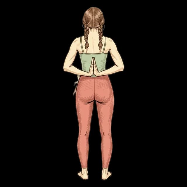 Reverse Prayer Pose illustration