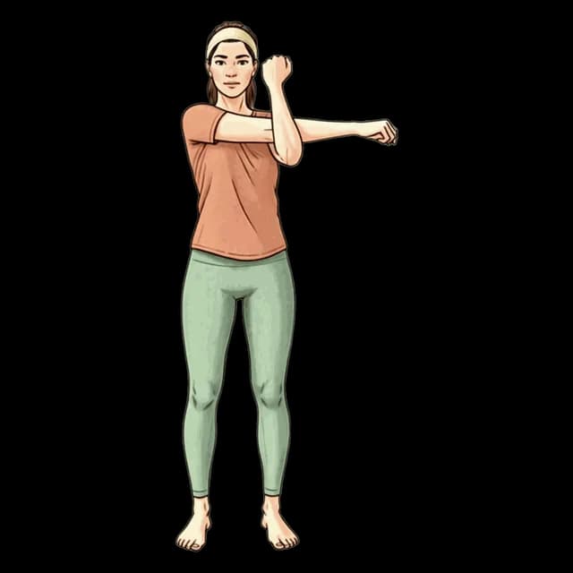 Standing One Arm Hug illustration